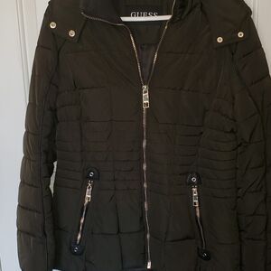 GUESS Women's Olive Quilted Puffer Jacket